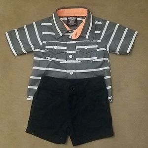 Button shirt and short set